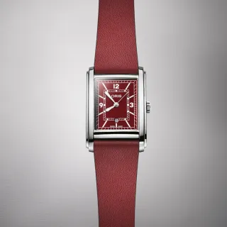 【ORIS 豪利時】Rectangular 知性簡約機械腕錶-25.5x38mm紅(0156177834068-0751918)