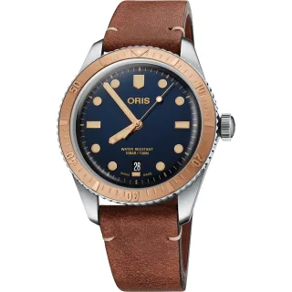 【ORIS 豪利時】DIVERS SIXTY-FIVE 青銅機械腕錶-40mm藍(0173377074355-0752045)