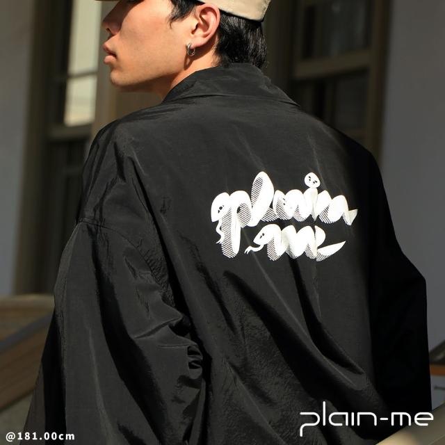 【plain-me】防潑水 OVERSIZE 蛇年視覺教練外套 PLN1178-251(男外套 女外套 外套 休閒外套)