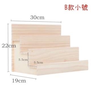 【無名精選】梯形展示架-B款小號(免組裝 天然實木 置物架)