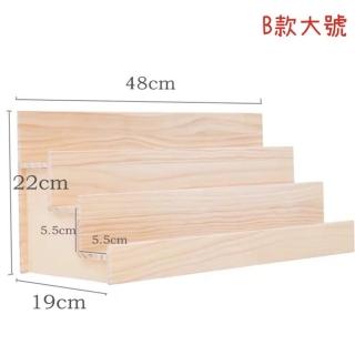 【無名精選】梯形展示架-B款大號(免組裝 天然實木 置物架)