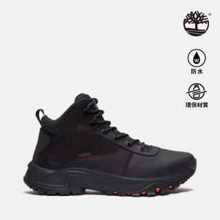 【Timberland 官方旗艦】男款黑色防水中筒健行鞋(A6DNEW02)
