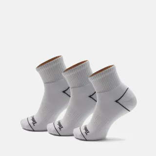 【Timberland 官方旗艦】中性白色短筒襪三入組(A6BAQ100)