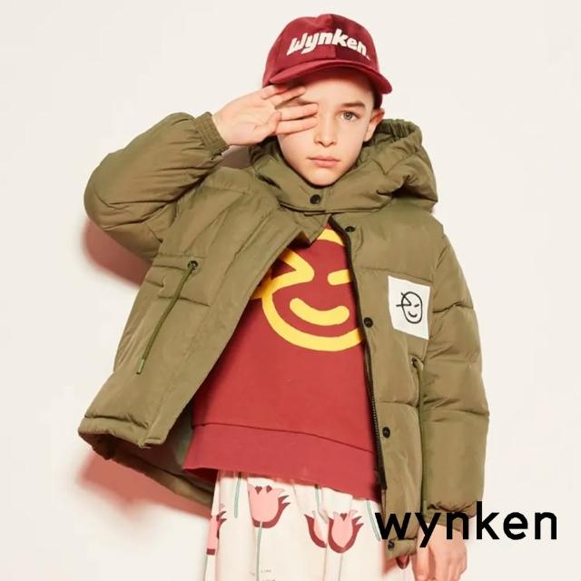 【wynken】LOGO標誌單色蓬鬆鋪棉連帽外套(2色)