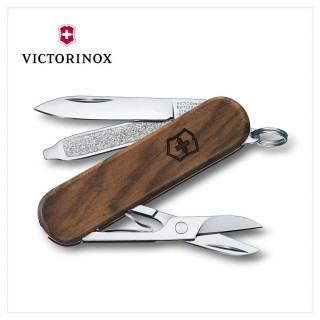 【VICTORINOX 瑞士維氏】Classic SD Wood 5用瑞士刀/胡桃木(0.6221.63)