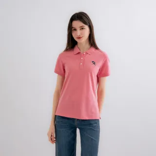 【Arnold Palmer 雨傘】女裝-經典大傘刺繡短袖POLO衫(珊瑚粉)