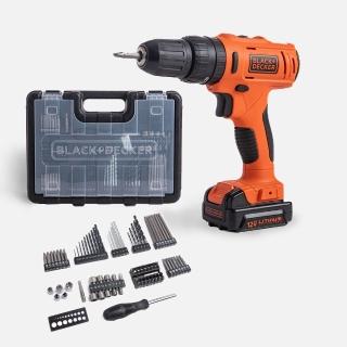 【Black+Decker】12V 單鋰電震動電鑽套裝版