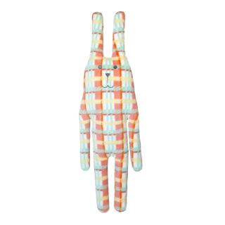【CRAFTHOLIC 宇宙人】歡樂彩條格兔大抱枕 生日禮物 交換禮物 居家佈置 除舊布新(LEALEA系列)