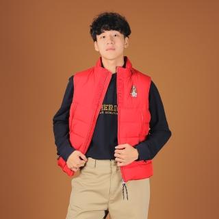 【Hush Puppies】男裝 背心 立體品牌英文刺繡狗科技棉背心(紅色 / 44117204)