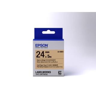 【EPSON】官方直營 標籤帶 牛皮紙工藝系列 牛皮紙色黑字/24mm(LK-6NB3)