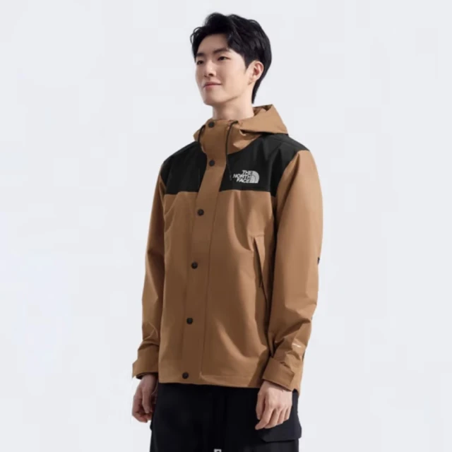 The North Face 北臉 外套 男 女 運動連帽外套 防潑水 防風 M REIGN ON JACKET 黑棕 NF0A8DGC58W