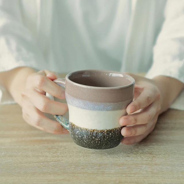 美濃燒美濃燒 日本製 Glaze works 現代懷舊漸層釉色馬克杯 350ml 咖啡杯 水杯 陶瓷杯(三款任選)