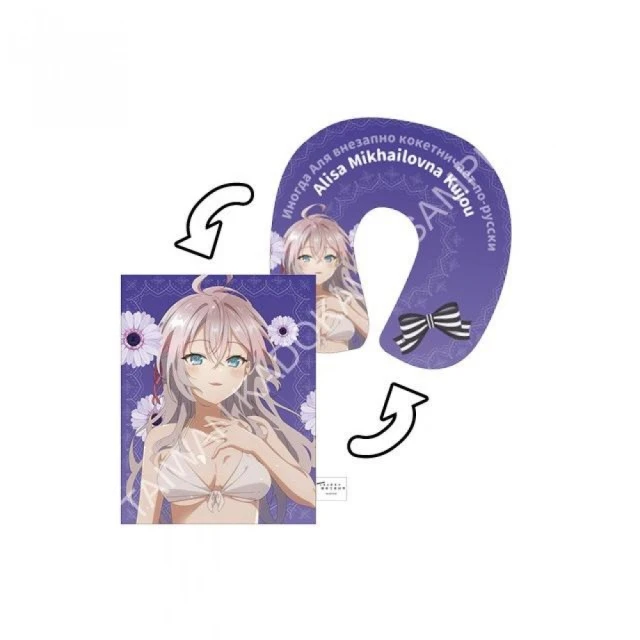 不時輕聲地以俄語遮羞的鄰座艾莉同學（動畫） 變形頸枕 A