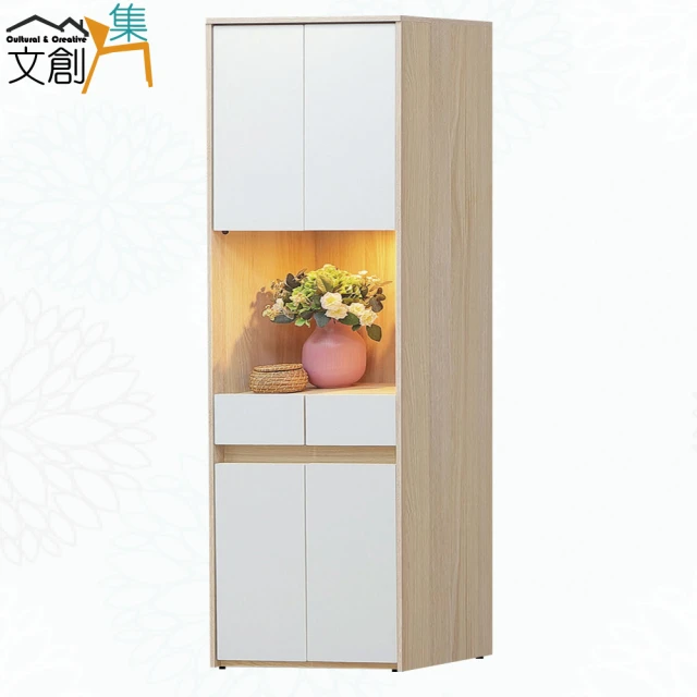 文創集 卡魯斯2尺二抽四門高玄關鞋櫃(附LED燈)評價推薦