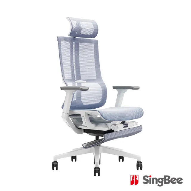 【SingBee 欣美】IST-002-GY 伊斯特時尚全網椅(辦公椅/電腦椅/電競椅/腰部支撐)