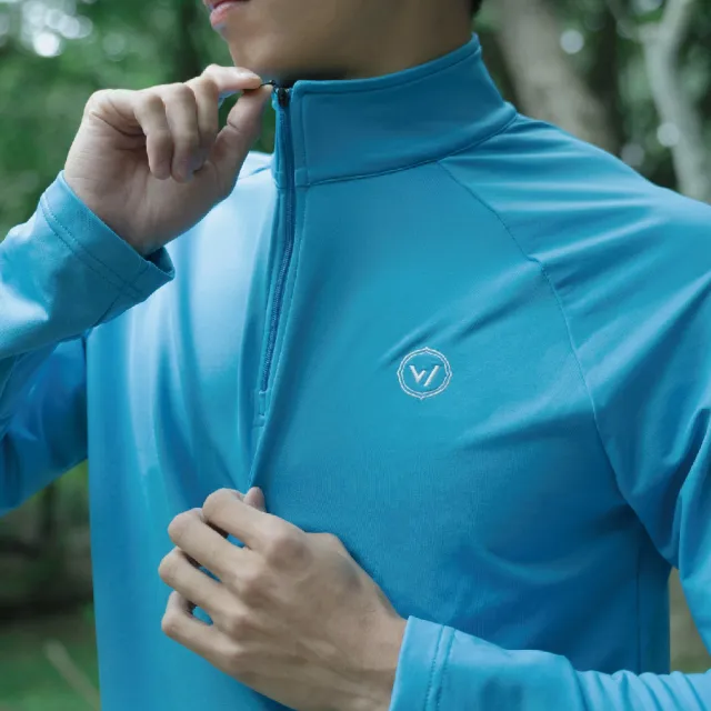 【WOAWOA】登山中層立領衣 拉鏈式透氣登山衣-長袖 男女款(長袖上衣 排汗衫 運動上衣 中層衣 登山)