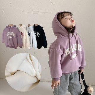 【橘魔法】加厚街頭字母細刷絨帽T(長袖上衣 連帽上衣 中性款 男童 女童 童裝 兒童)