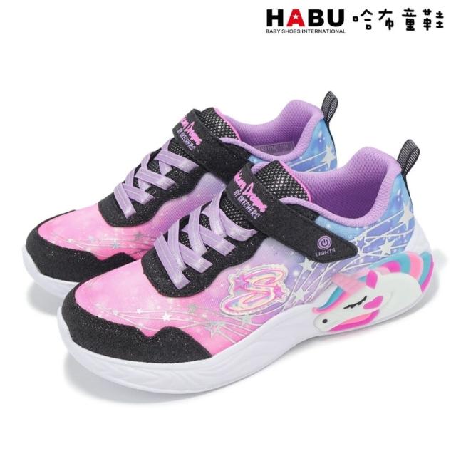 【HABU 哈布童鞋】SKECHERS 童鞋 S Lights-Unicorn Dreams 302299LBKMT(大童 瞬穿舒適科技)