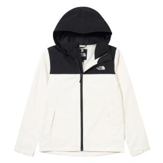 【The North Face】北臉 外套 女 運動連帽外套 防潑水 透氣 衝鋒衣 黑白 NF0A8CK6ROU
