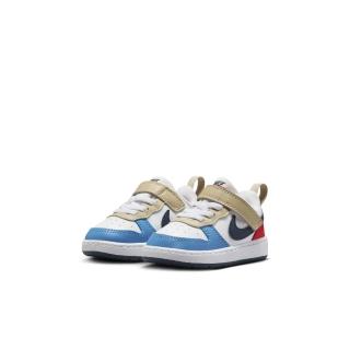【NIKE 耐吉】運動鞋 童鞋 小童 兒童 魔鬼氈 COURT BOROUGH LOW RECRAFT TD 白藍 DV5458-124(3C5166)