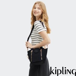 【KIPLING官方旗艦館】魅力黑手提肩背兩用包-RECICELY S