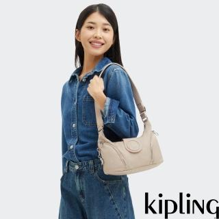 【KIPLING官方旗艦館】暖米色彎月形單肩斜揹包-SERA M