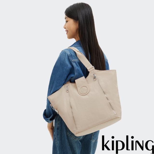 【KIPLING官方旗艦館】暖米色大容量肩背托特包-RECICELY