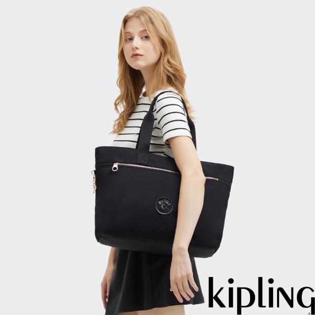 【KIPLING官方旗艦館】魅力黑手提肩背托特包-COLISSA ZIP
