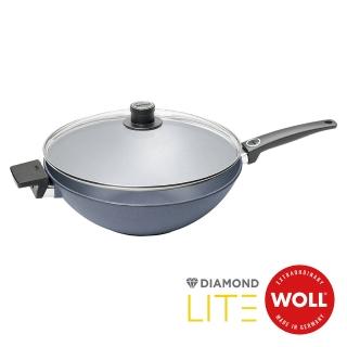 【Woll】德國歐爾DIAMOND LITE新鑽石 鑄造不沾中華炒鍋34cm(附安全玻璃蓋)