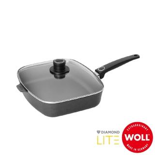 【Woll】德國歐爾DIAMOND LITE新鑽石 鑄造不沾長方平底鍋30cm x 26cm(附安全玻璃蓋)
