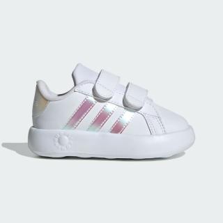 【adidas 愛迪達】運動鞋 童鞋 小童 兒童 魔鬼氈 GRAND COURT 2.0 CF I 白粉 ID5265