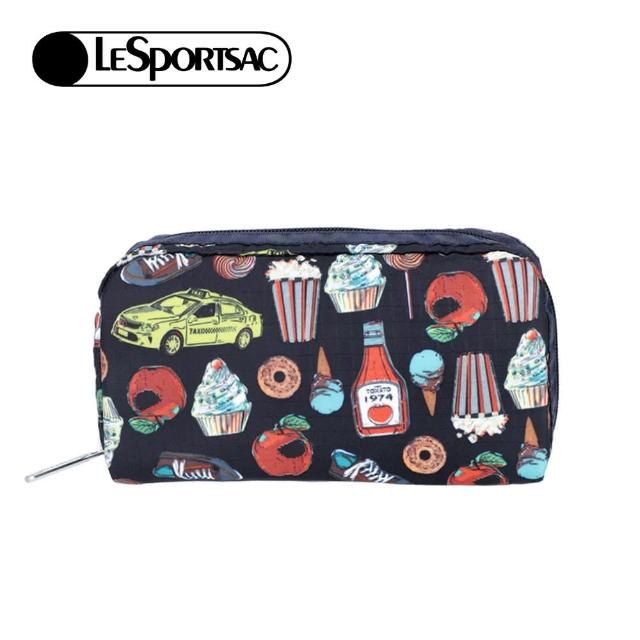 【Lesportsac】長形化妝包(紐約美食插畫風)