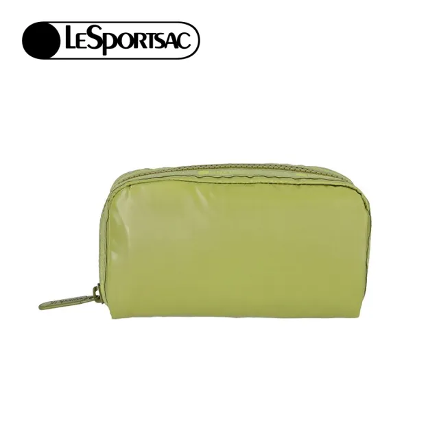 【Lesportsac】Rectangular Cosmetic 長形化妝包 收納包 送禮 禮物 推薦 女包(亮面橄欖綠)