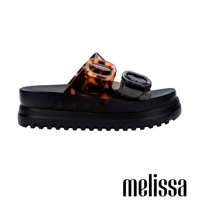 【Melissa】雙扣帶厚底拖鞋(黑色)