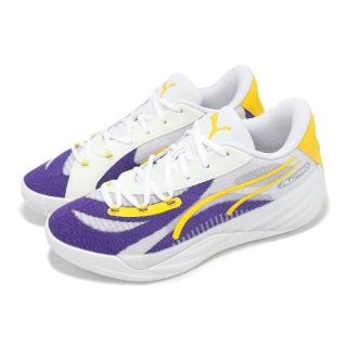 【PUMA】籃球鞋 All-Pro Nitro LA 男鞋 白 紫 黃 湖人隊 編織 緩衝 氮氣中底 運動鞋(311899-01)