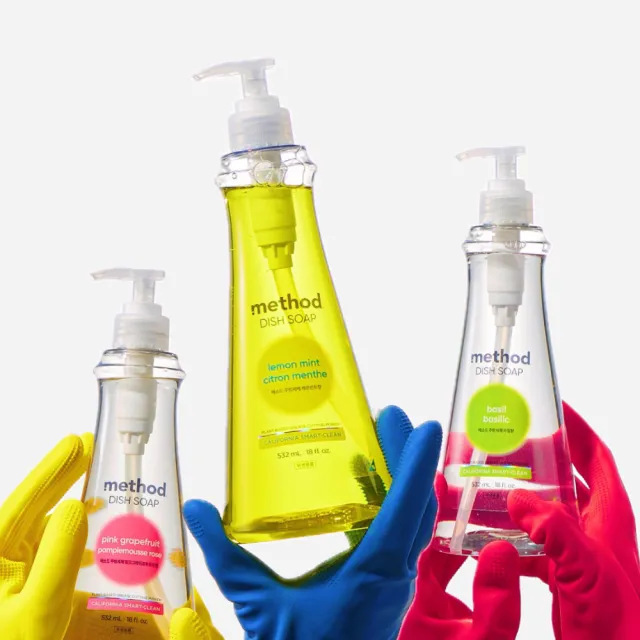 【method 美則】純淨洗碗精系列532mlX6(萊姆薄荷、草本、粉紅葡萄柚)