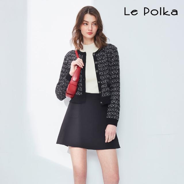 【Le Polka】絆釦造型口袋A字短裙-女