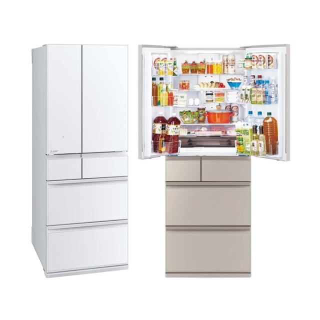 【MITSUBISHI 三菱電機】607L 一級能效日製六門鏡面變頻電冰箱/星光白(MR-WZ61K-W)