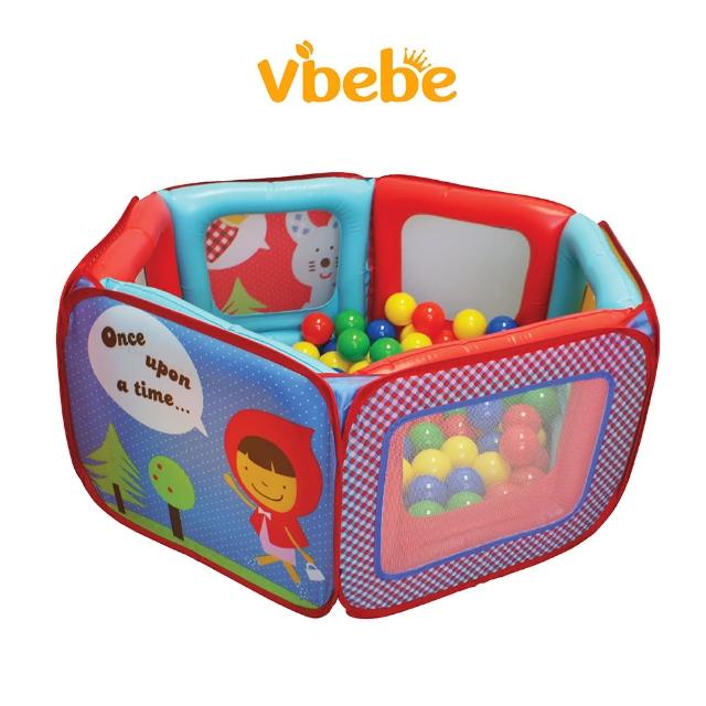 【Vibebe 官方直營】小紅帽氣墊球屋 附收納袋+彩球100顆(台灣製 兒童玩具 安全氣墊 遊戲球 玩具 遊戲屋)