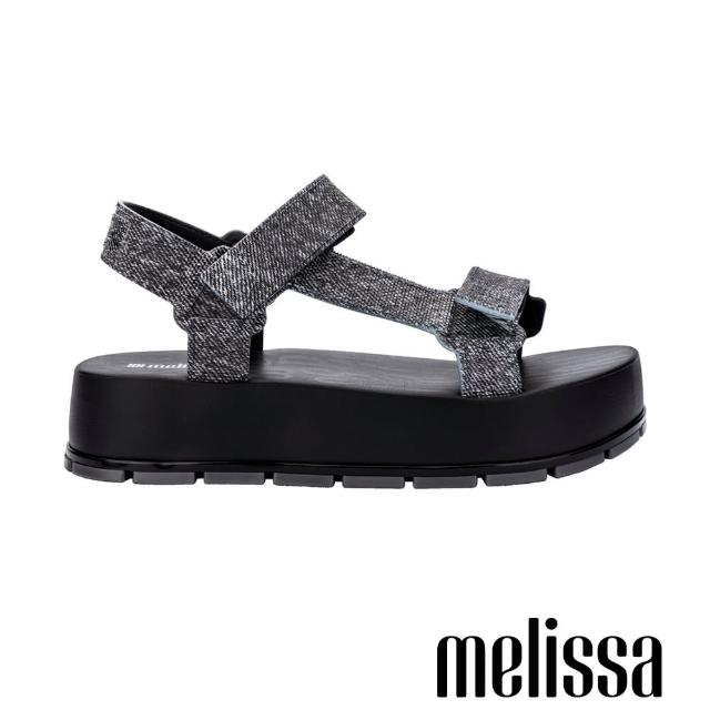 【Melissa】混色工字厚底涼鞋(黑色)