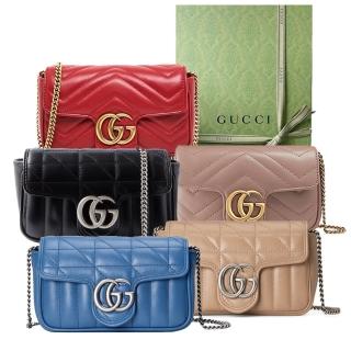 【GUCCI 古馳】476433 經典Marmont系列復古LOGO迷你手機包斜揹包(顏色任選)