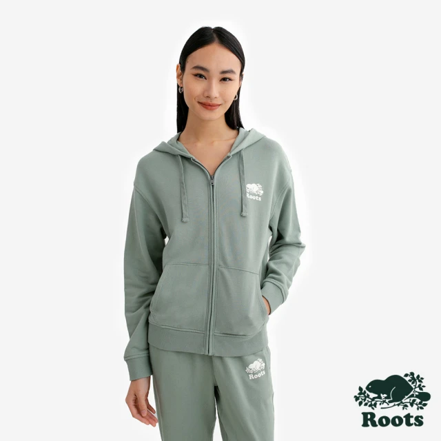 RootsRoots Roots女裝- ORIGINAL RELAXED 連帽外套(尤加利綠)