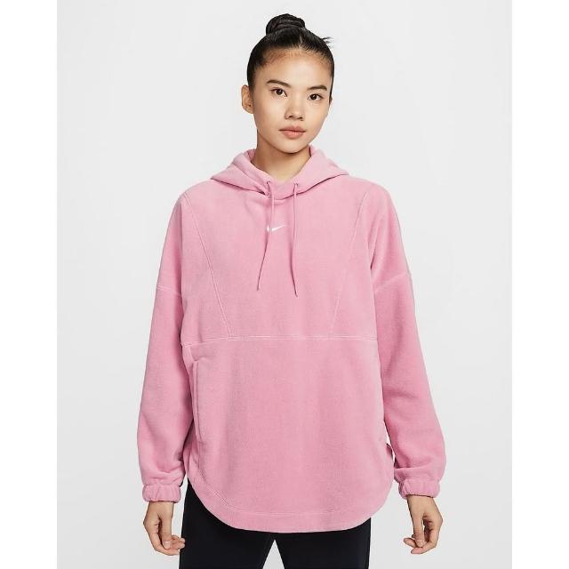 【NIKE 耐吉】連帽上衣 帽T 女款 AS W NK ONE TF PO HOODIE POLAR 粉紅色(FV8077699)