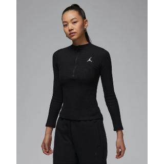 【NIKE 耐吉】喬丹 長袖上衣 針織上衣 修身版型 女款 AS W J LS KNIT TOP 黑色(HF9469010)