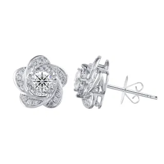 【King Star】60分 Dcolor 天然鑽石耳環 花語(3 Excellent極優 八心八箭)