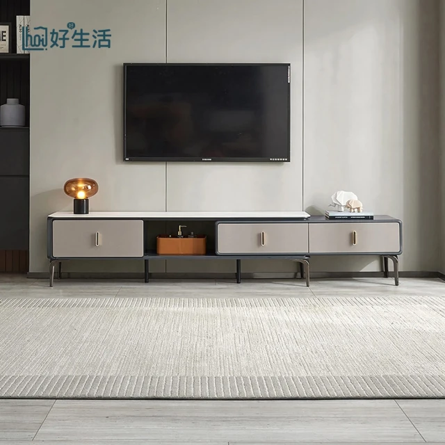 hoi! 好好生活hoi! 好好生活 預購60天★林氏木業現代簡約三抽儲物岩板伸縮電視櫃1.9M LS509M1