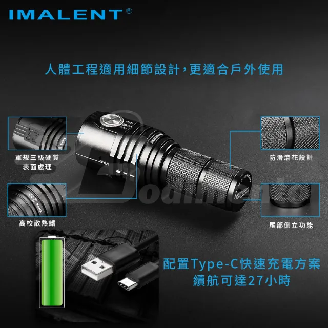 【IMALENT】艾美能特MS03冷白光 13000流明強光手電筒(可充電露營燈)