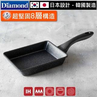 【日本TAFUCO】韓國製極輕量鑽石塗層超耐磨不沾黑曜玉子燒鍋 IH爐可用(鐵鏟可用 平底鍋 不挑爐具)