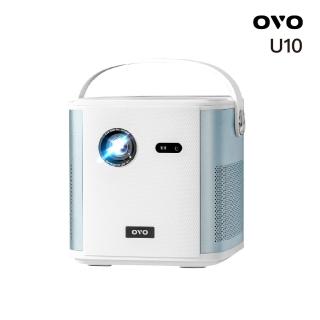 【OVO】行動至尊智慧投影機(U10 極光白 自動對焦 內建電池 露營/家用/戶外/K歌)