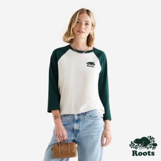 【Roots】Roots女裝-COOPER BASEBALL 長袖上衣(深綠色)